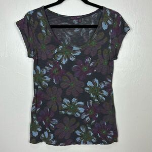 Fresh Produce Cotton Floral Print Scoop Neck T-shirt Size XS